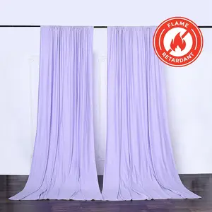 2 Pack 5ftx10ft Lavender Lilac Scuba Polyester Backdrop Drape Curtains, Durable Flame Resistant Event Divider Panels Wrinkle Free With Rod Pockets
