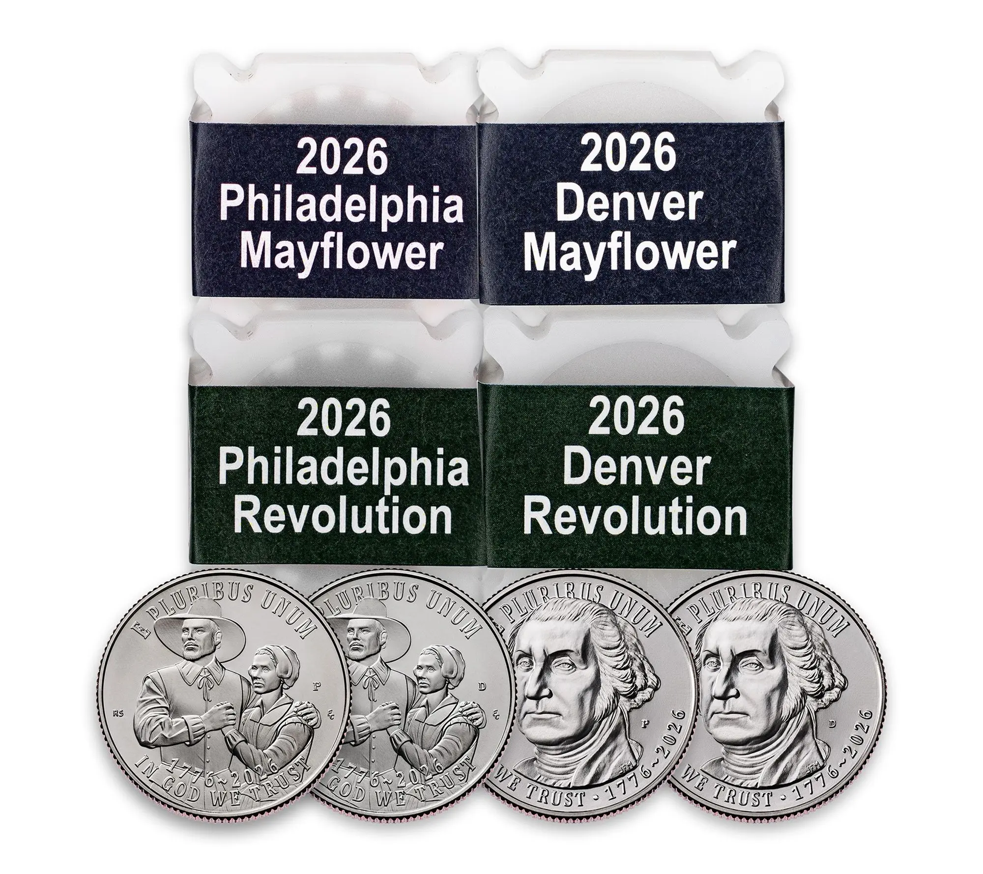 2026 Mayflower & Revolutionary War Quarters P& D Rolls Uncirculated