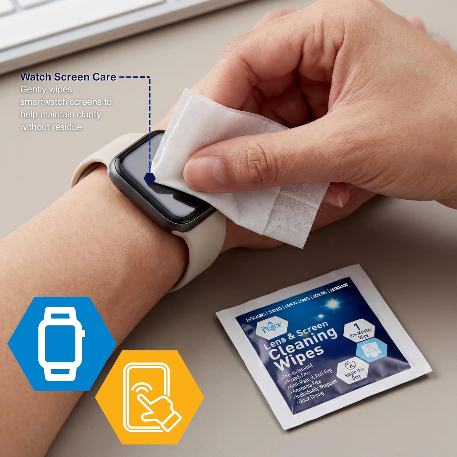 100 Pack Anti-Fog Lens Cleaning Wipes, Pre-Moistened Eyeglass Wipes for Glasses, Screens, Car Mirrors