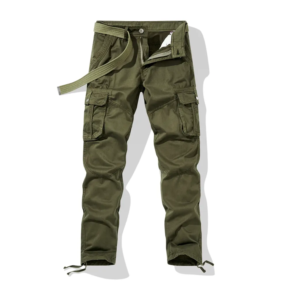 Workwear pants for spring and autumn, men's fashion trend pants, men's multi-pocket casual long pants