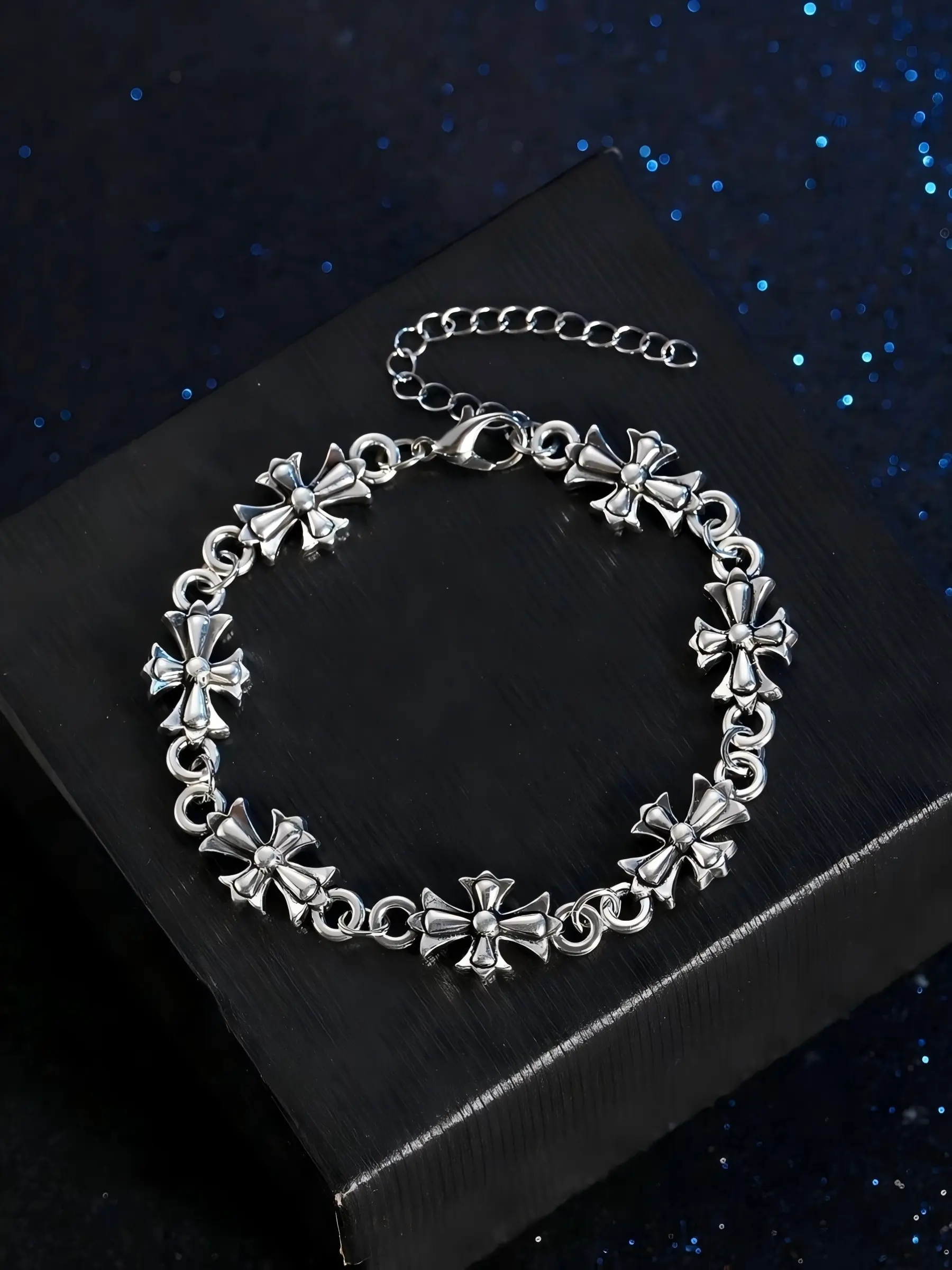 Punk Style Cross Vintage Men's Bracelet, High-Quality Fashion Accessory for Daily Wear, Perfect Birthday & Engagement Gift, Exquisite Bracelet, Exquisite Trendy Bracelet, Punk Style Jewelry