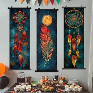 Indian Style Art Poster Set, Vibrant Print, Modern Wall Decor for Living Room & Bedroom, Waterproof Hanging Banners, Ideal for Corridor & Home Decoration