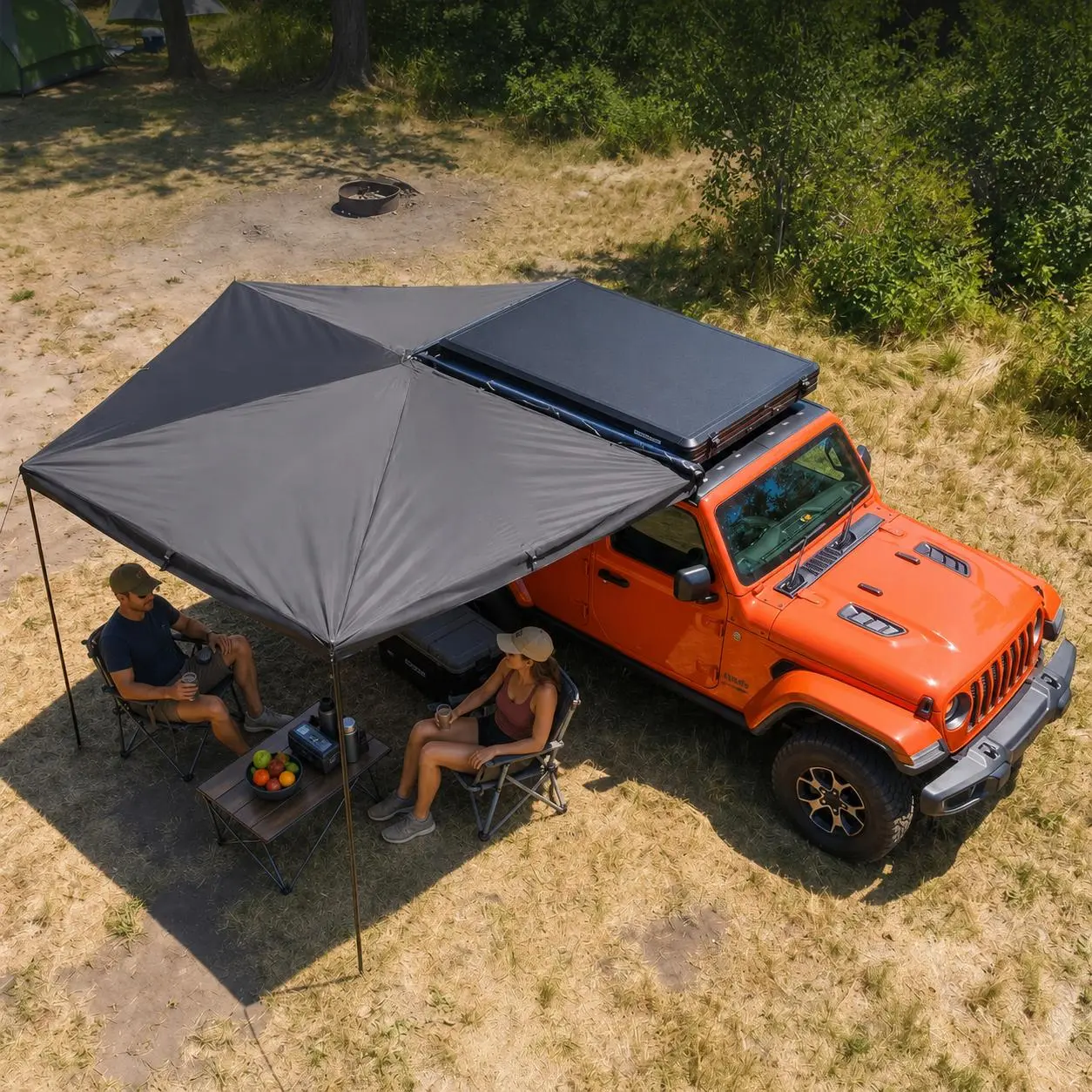 Garvee 270° Heavy Duty RV Awning Canopy – Waterproof Ripstop Oxford Sun Shelter, Blackout Retractable Outdoor Shade for SUV, Truck, Van, Camping and Off-Road