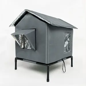 Cat House for Outdoor - Nylon Weatherproof Feral Cat Shelters for Winter, Waterproof Pet House for Keeping Outdoor Cats Warm, Kitty, Outside, Enclosed