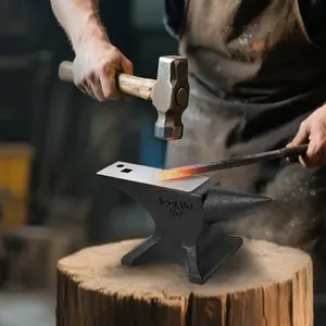 55lbs Heavy Duty Anvil, Blacksmithing Tool with Square Hole & Stable Base