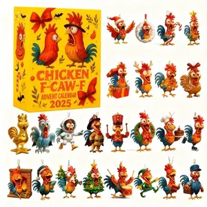 Advent Calendar Chicken Christmas Countdown Blind Box, Themed Gift Box, Festive Holiday Gift, Perfect for Kids and Adults, Unique Surprise Inside