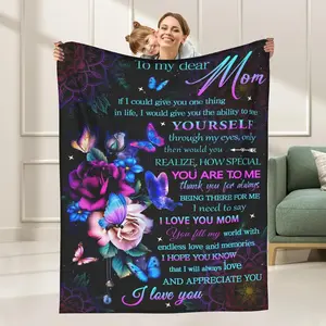 Mother's Day Gift for Mom Blanket,Throw Blanket Gift for Mother, Thoughtful To My Mom Gift Ideas, Gift for mom's Birthday Anniversary, Cozy Flannel Throw Blanket 60"x50", Mother's Day Parents's Day Gift, Halloween Thanksgiving Christmas Gift