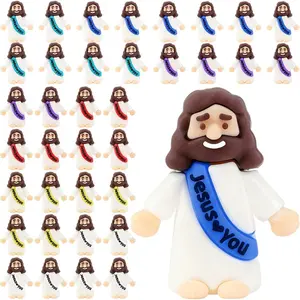 36 Pack Little Jesus Figurines in Bulk, Mini Jesus Loves You Figures, Small Jesus Figurines, Tiny Jesus Figures for Church Christmas Party Favors Religious Easter Gifts for Egg Stuffers