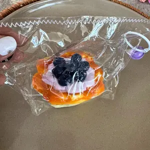 Handmade Blueberry Tart Taba Squishy, Soft Stress Relief Toy for Anxiety