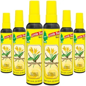 LITTLE TREES Car Air Freshener | Spray Provides a Long-Lasting Scent for Auto or Home | On-the-go Freshness | Vanillaroma, 6 Air Fresheners