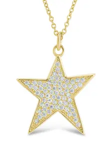 Pave CZ Star Pendant Necklace
