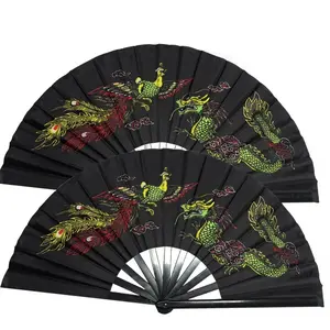 1Count Chinese Style Men's Folding Fan, Retro Tang Dragon Folding Fan, With Ancient Style Tassel Pendant, Carry-on Portable Folding Fan Dance Decoration Fan, Party Performance Photo Props, Handheld Cooling Fan for Cosplay, Weddings, Parties, Home Decor
