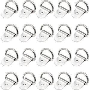Stainless Steel D Shape Tie Down Anchors, D Rings Anchor Lashing Rings for   Trailer Cargo  RV, 20 count