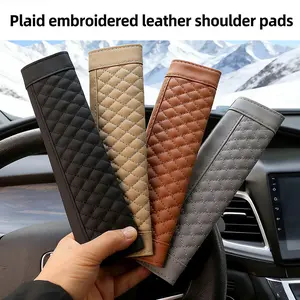 Car Seatbelt Safety Shoulder Pad, Grid Pattern Car Interior Decoration, Anti-Choking Creative Car Seatbelt Protector, Vehicle Accessory