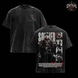 The Boys Retro Soldier Boy Limited Edition Vintage Washed T-Shirt, Comic Bad Boy Graphic Tee, The Boys Oversized Streetwear Shirt, Heavyweight Cotton Retro TV Series Tee, Y2K Dark Aesthetic Unisex Fashion Top, TikTok Viral Fan Gift