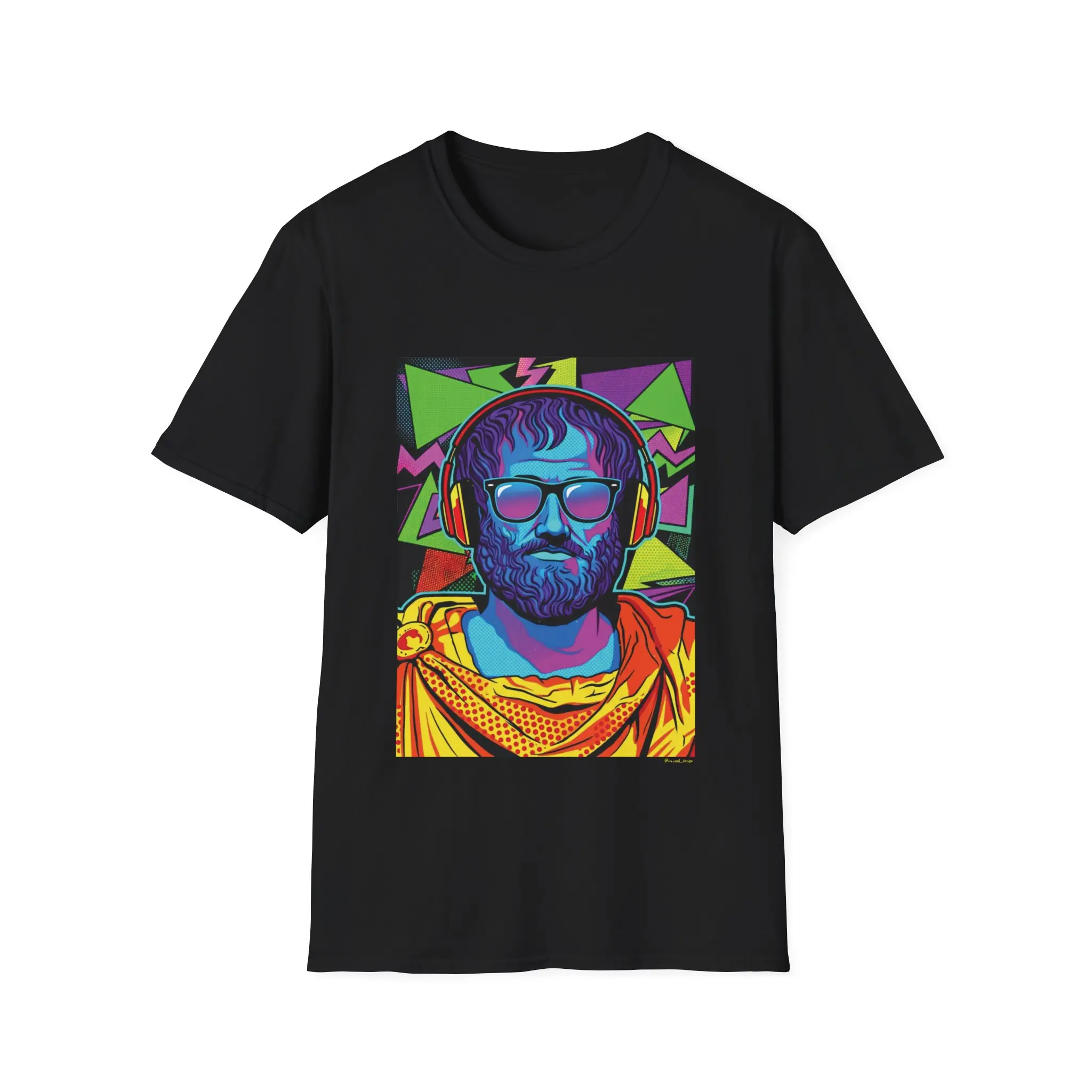 Pop Art Greek Statue Shirt, Classical Philosophy Gift, Aristotle Wearing Sunglasses Tee, Unique Vibrant Urban Apparel