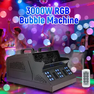 PAIDUN 3000W LED RGB Bubble Smoke Machine Fog Blower DMX512 Remote Control Stage Effect Equipment Wedding Show Event Party
