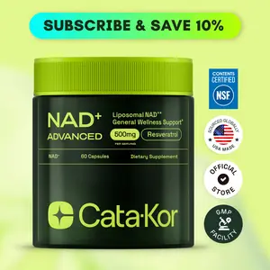 Cata-Kor NAD+ Advanced 500mg - NAD+ Supplement for Energy & Healthy Aging - 60 Count (30 Day Supply) - Previously known as Reus Research NR 900