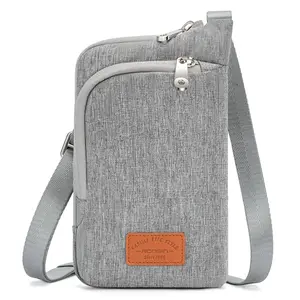 RONSIN Fashionable Plaid Crossbody Bag Nylon Cell Phone Purses Wallet Travel Pouch Shoulder Strap with Anti Theft Locking Zipper Casual Lightweight Bag