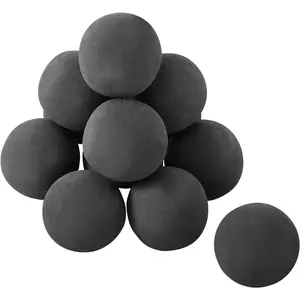 Father's Day Gift VEVOR Ceramic Fire Balls, 4 Inch 12 Pcs Round Fire Stones, Reusable Lava Rocks Indoor and Outdoor Use, Decorative Fire Pit Rocks for Propane/Gas Fireplace, Stove, Courtyard, Camping, Black