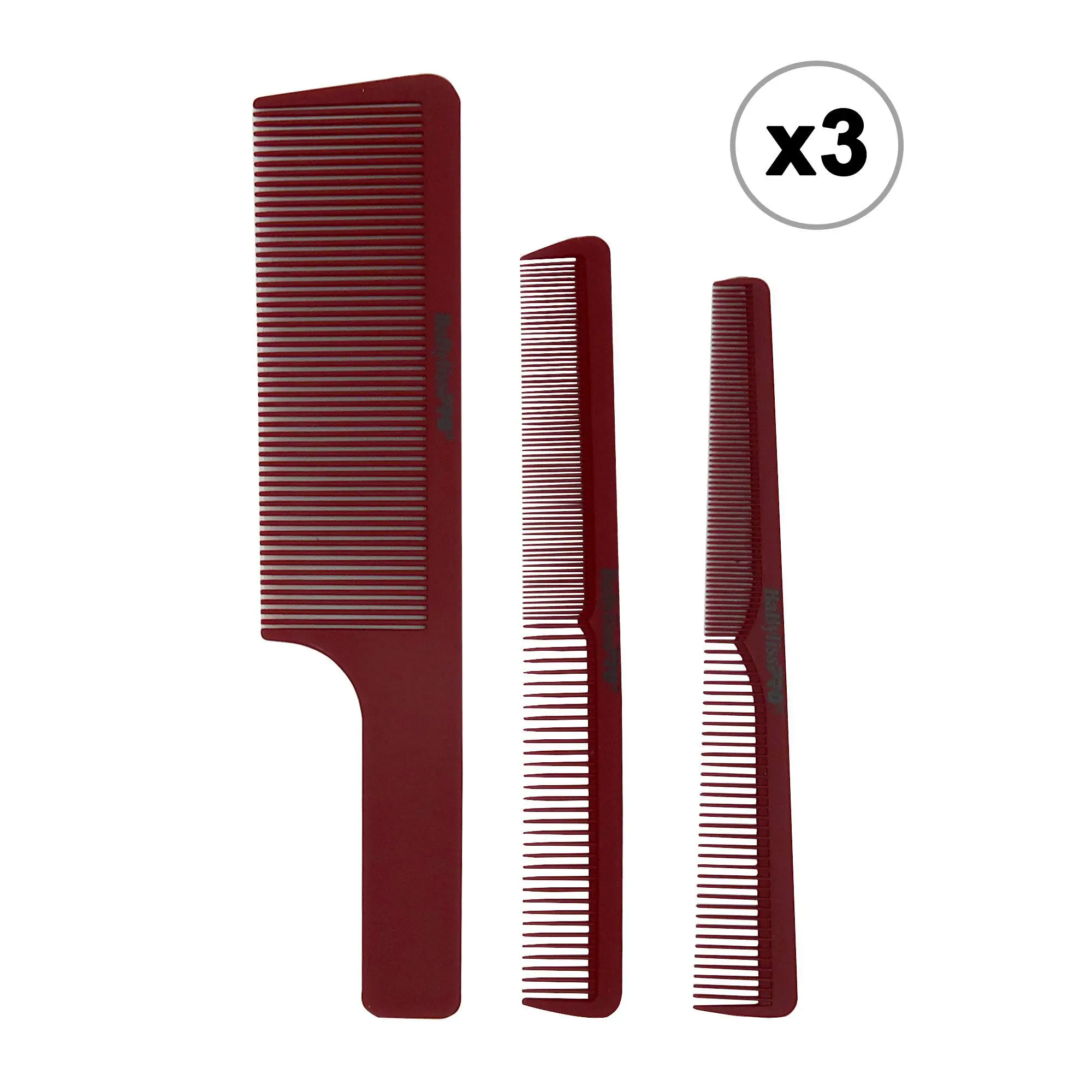 Babyliss Pro Barberology 3-Piece Barber Equipment Set - Clipper, Cutting, Taper Tools (Red)