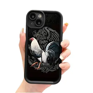Case for iPhone 17 16 Pro Max 15 Plus 14 13 12 11 XS XR Cool Creative Rooster Pattern Shockproof Silicone Protective Softcase Protector Screen Protector