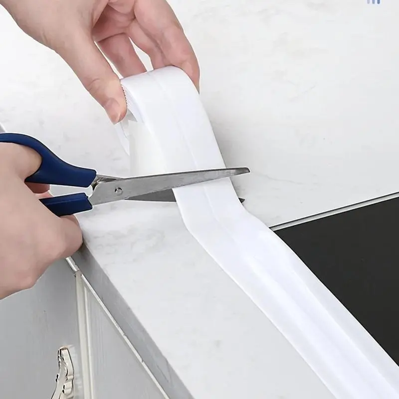 White Self-Adhering Caulk Tape - 3.2m Waterproof Sealing Tape, Durable Sealant, Anti-Leak, Moisture-Proof, Easy-to-Use for Bathroom, Kitchen DIY Projects, All Seasons Home Supplies