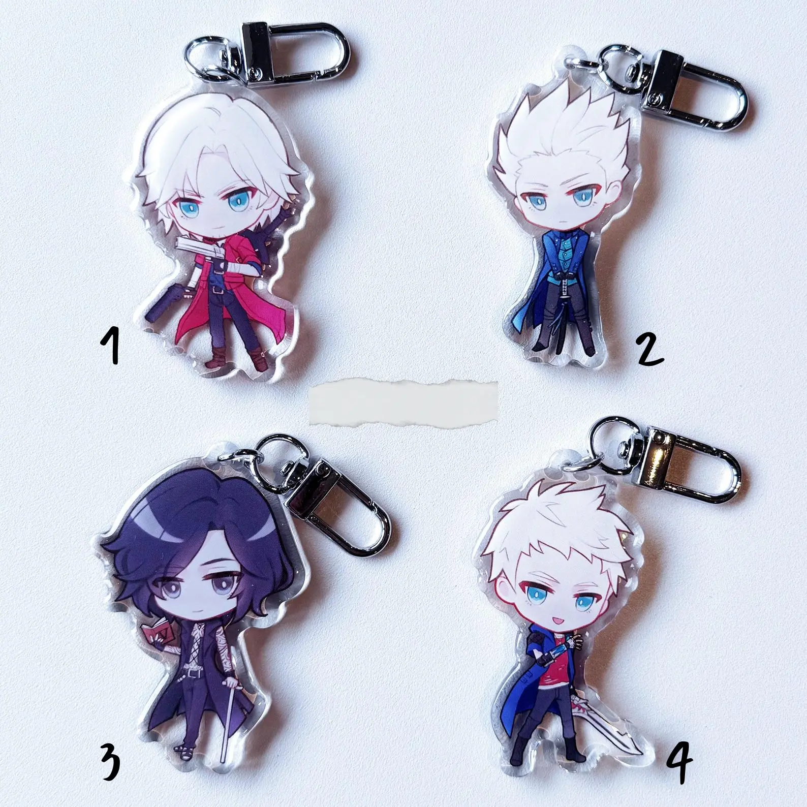 Devil May Cry DMC5 Keychains, Dante, Vergil, V, Nero, Anime Style