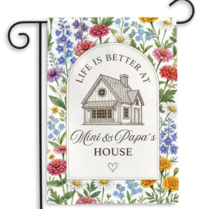 Personalized Floral Garden Flag Custom Nana Grammy Mimi Gigi Mama Yard Banner Grandmother Porch Lawn Outdoor Family Décor