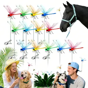 4Pcs 3D Artificial Dragonfly Hat Clips, Insect Repellent & Fly Deterrent Clips, Stylish Dragonfly Garden Decorations, Metal Clip Mosquito Repellent for Hats, Fishing, Camping, Gardens & Balconies