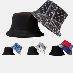 Bandanna Paisley Bucket Hat Cap for Men and Women - Double-Sided Fisherman's Cap made of Cotton stylish headwear