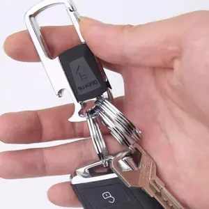 Advanced Anti-Loss Alloy Metal Car Keychain with Bottle Opener Function, Detachable Ring, Push-Pull Switch Design