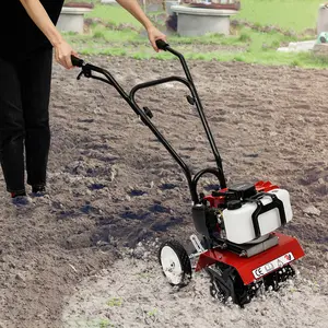 CNCEST 52CC Gas Mini Tiller Cultivator Soil Loosening Tilling Weeding Home Garden Farm Yard Greenhouse Durable High Power Gardeners Farmers Landscapers