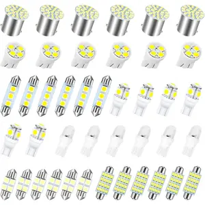 42PCS LED Car Interior Lights Kit, 12V T10 31mm 41mm Bulbs, Cool White 6000K Dome Map Parking Brake License Plate Light Set, Vehicle Accessories for SUV Truck Van
