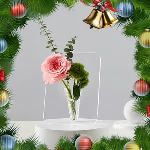 Christmas Frame Flower Vase - Clear Acrylic Vases for Flowers,  mother daughter ornate vase Modern Art Vases for Home Decor,  Vases for Desktops Bookshelf Bedroom Living Room Wedding House  Gifts Ornaments ceramic vas pansy  vase bow flower vase clay