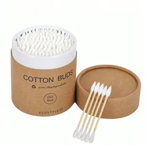 Disposable Double-ended Swabs, 200pcs/box Soft Swabs for Eye Makeup & Ear Cleaning, Portable Makeup Tool for Women