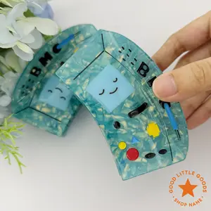 AdventureT BMO Hair Claw Clip, Cute Blue Retro Game Console Double-Sided Clip for Adventure Time Fan, Premium Hair Accessory for Women, Girls, Wife, Daughter, Granddaughter, Bestie, BFF