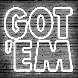 1PC Neon Sign Saying 'Got'Em', LED Neon Light, Neon Accent Lights, Neon Lamps, Perfect for Decorating a Sports Shoe Room Wall, Ideal for Wall Decor, Gifts for Shoe Store Sports Rooms, And Suitable for Living Rooms And Bedrooms