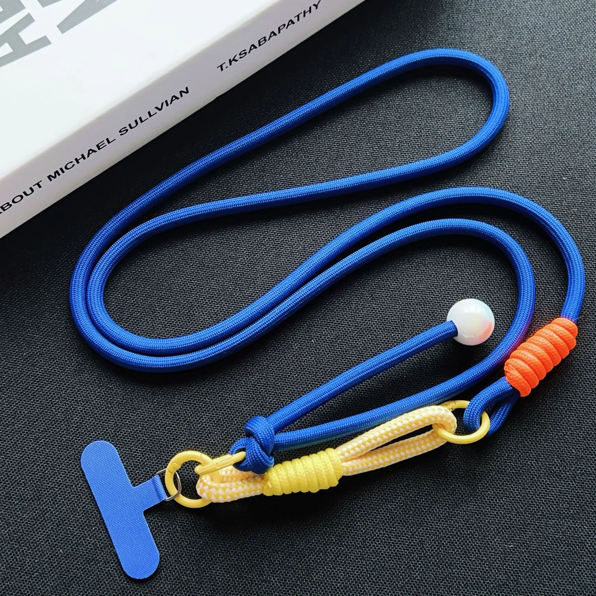 Deep dark blue pearl lanyard