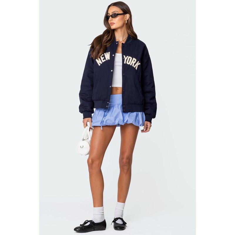 Big Apple Oversized Bomber Jacket