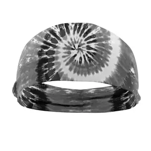 RAVEbandz The Pro - Wide Stretch Headband (Black Grey Tie Dye)