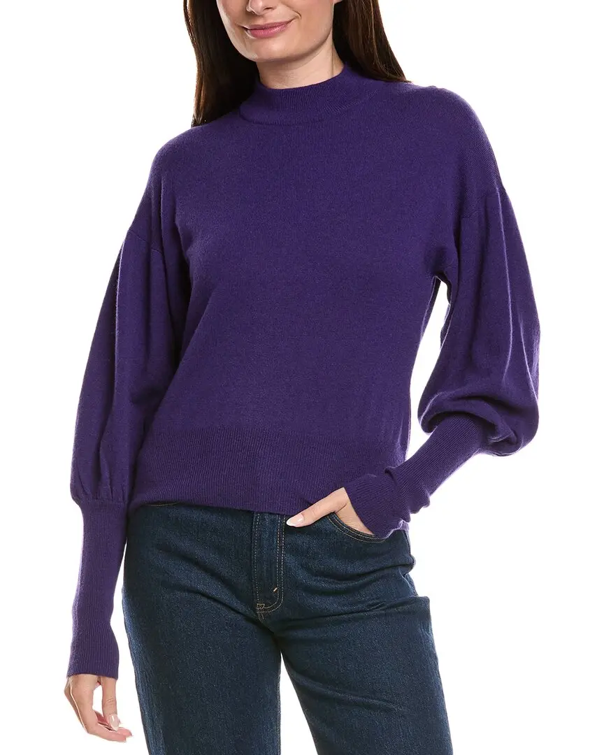 Autumn Cashmere Mock Neck Drop-Shoulder Cashmere Sweater