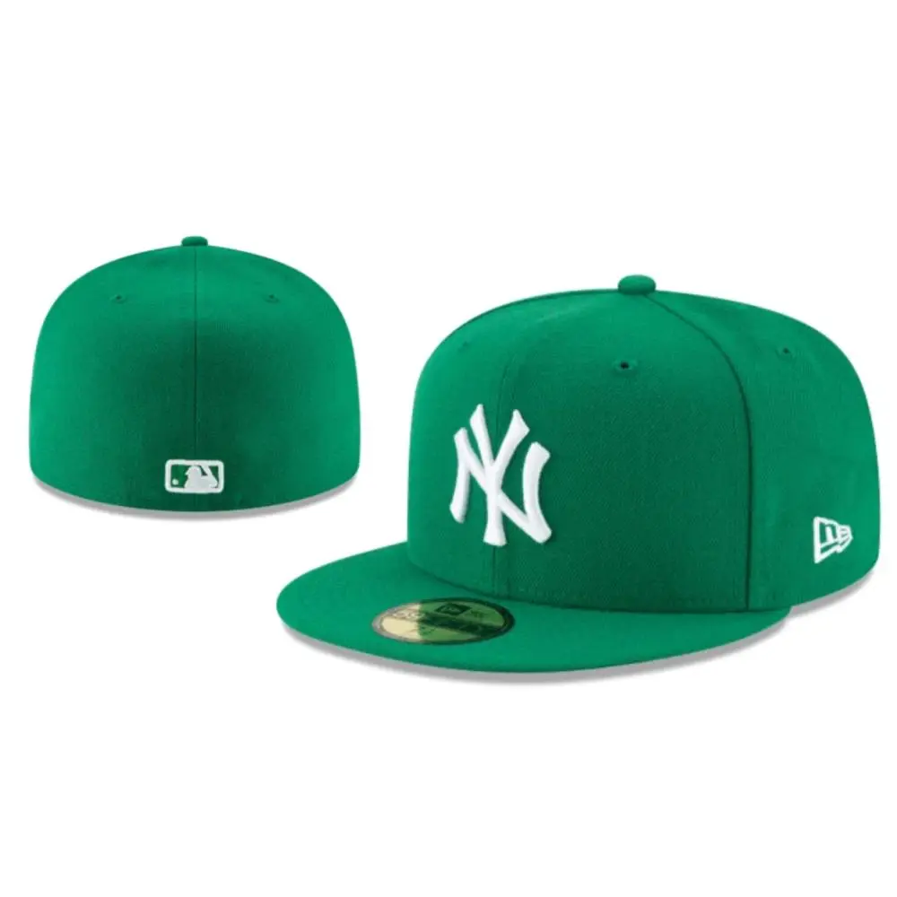 New Era 59FIFTY New York Yankees Fitted Cap Blue White Logo Flat Brim MLB Baseball