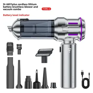 Cordless Car Vacuum Cleaner | Brushless Motor, Detachable Battery, 2-in-1 Suction & Blower, Home & Car Dual Use, High Power with LED Flashlight