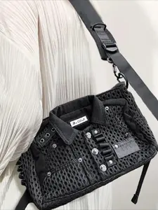 Ladies' fashionable and personalized shoulder bag, street style city crossbody bag with top shape, large capacity Y2K front pocket, suitable for daily use and sports running