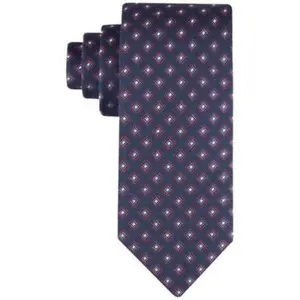 Tommy Hilfiger Men's Diamond Neat Tie Navy red ONE SIZE