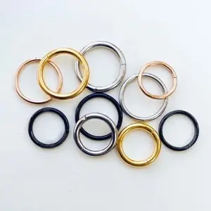 20G, 18G, or 16G Hinged Clicker in Gold, Silver, Black, or Rosegold.