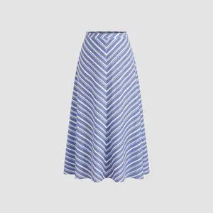 Cider Mid Rise Stripe Maxi Skirt