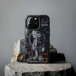 black Kaws Phone Case, Robot Bear Tough Phone Case, Gift for him her