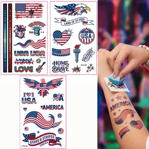 2026 National Flag Tattoo Sticker, Team Flag Temporary Tattoos - U.S.Mexico Waterproof Face & Body Stickers, Easy To Apply & Remove, Kids Adults Watch Party Supplies (United States)